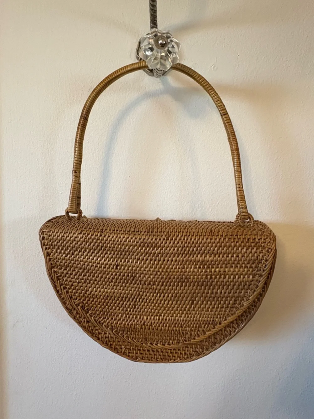 Anthropologie Woven Half-Moon Shoulder Bag - Tan - Picture 1 of 4